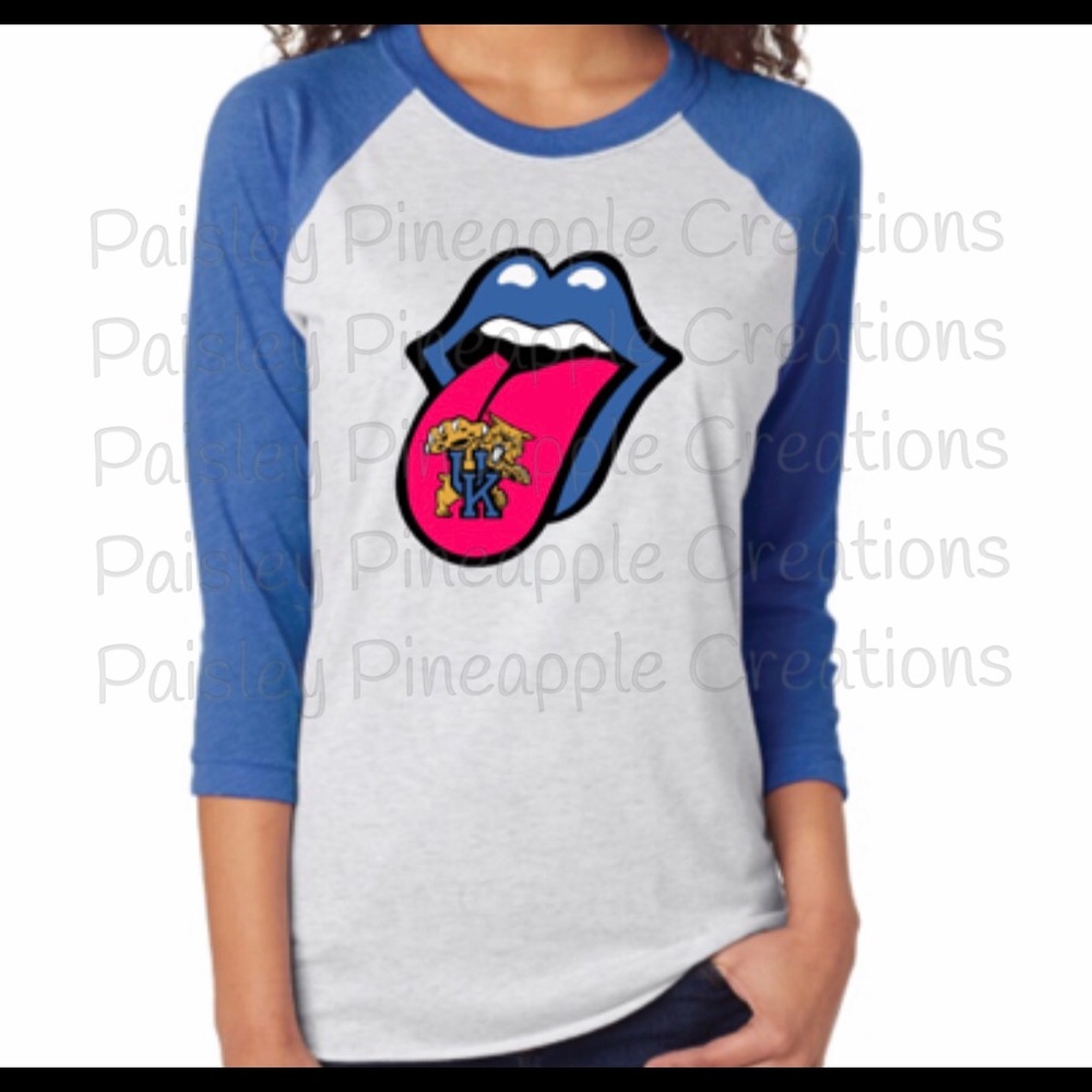 Kentucky wildcat tongue raglan